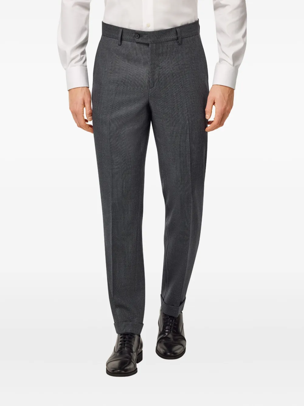 Boggi Milano bird's eye wool trousers Grijs