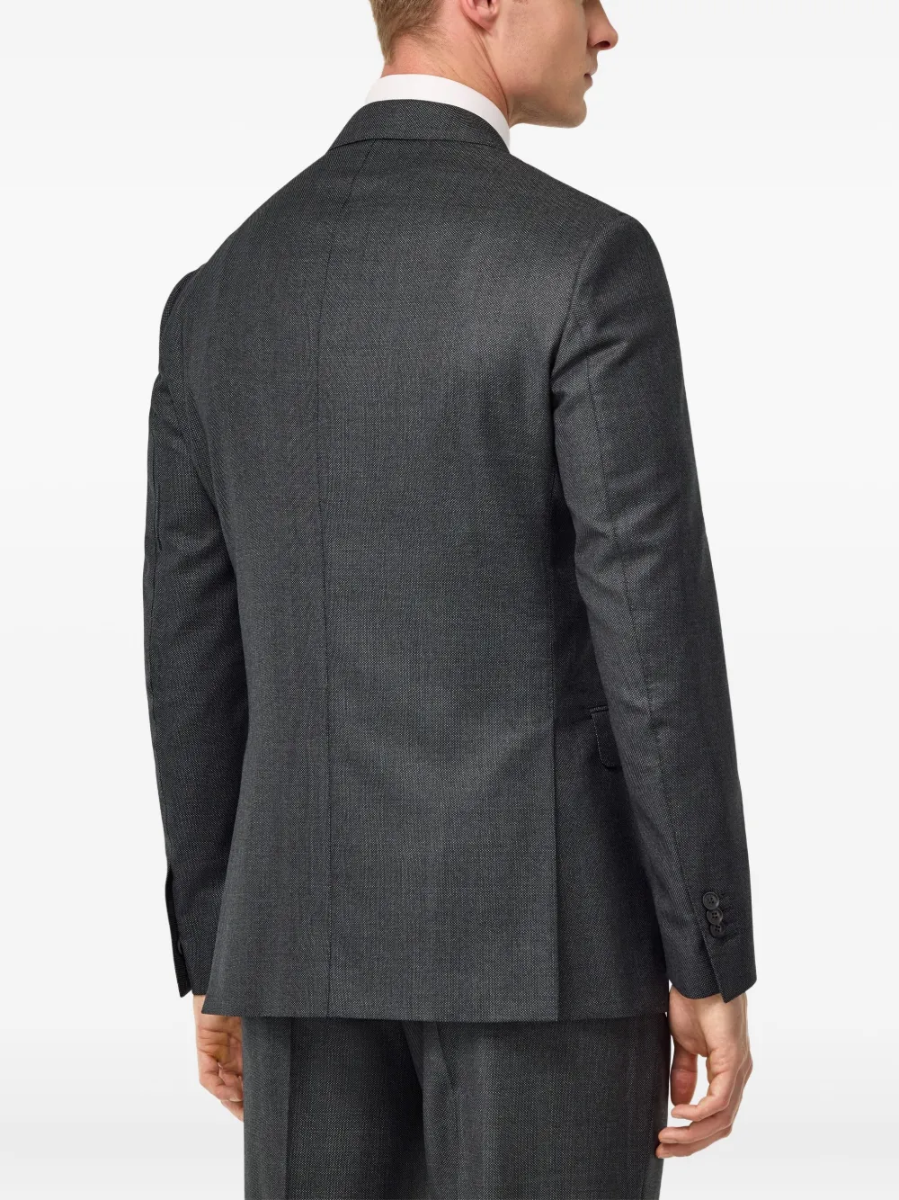 Boggi Milano bird's eye virgin wool blazer Zwart