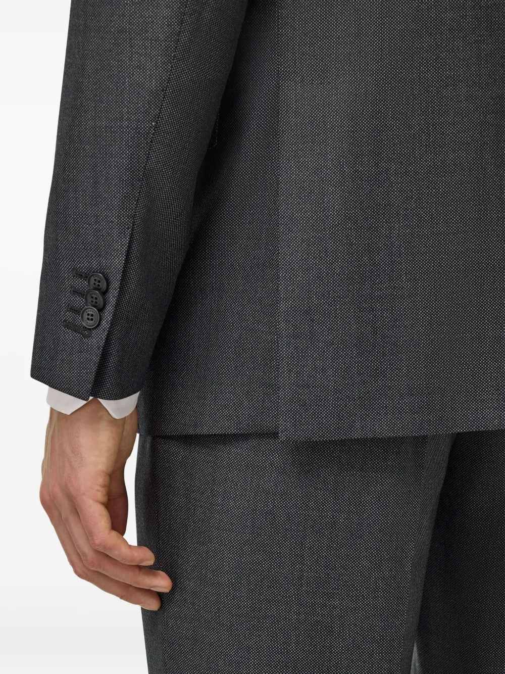 Boggi Milano bird's eye virgin wool blazer Zwart