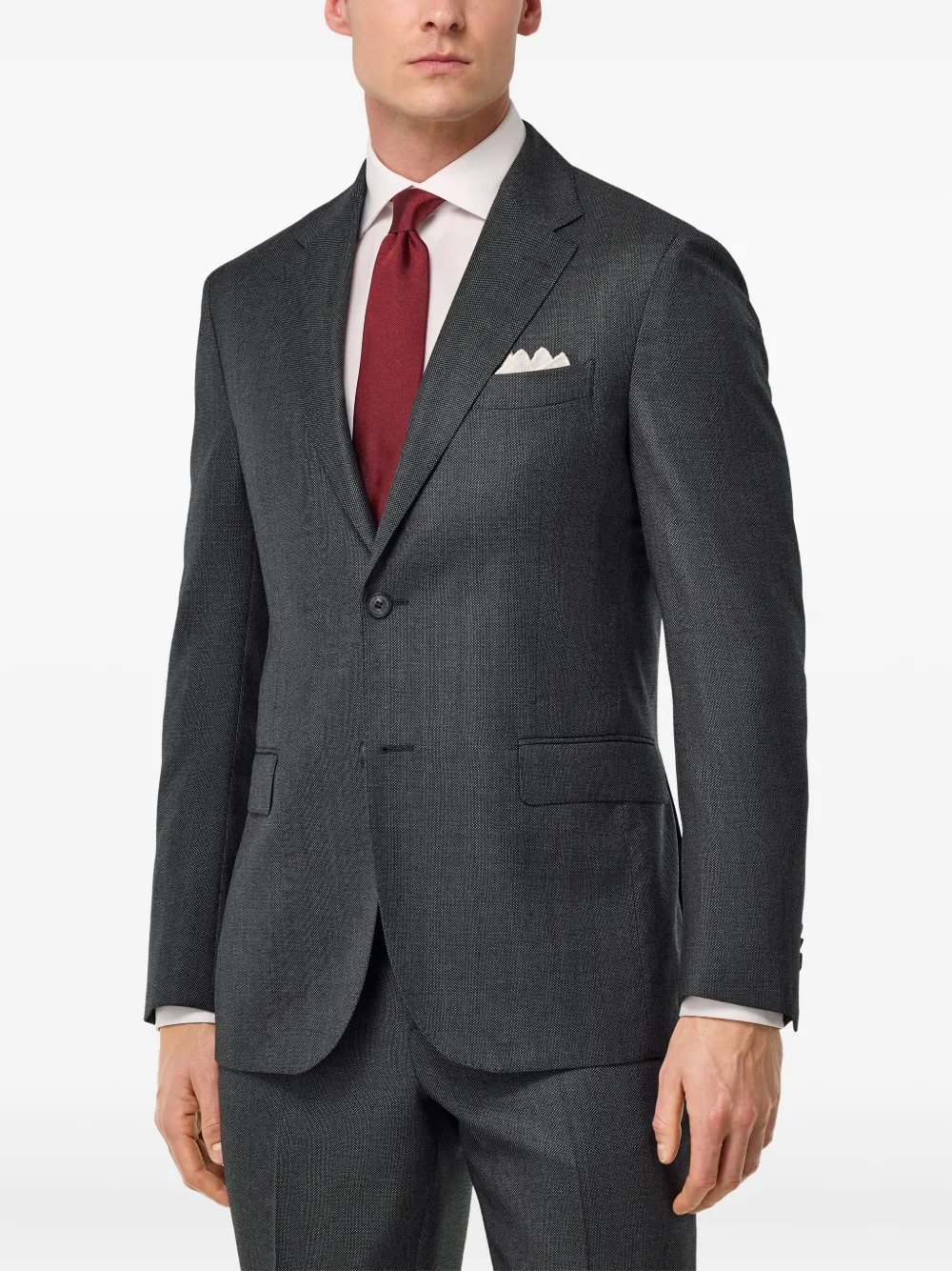 Boggi Milano bird's eye virgin wool blazer Zwart