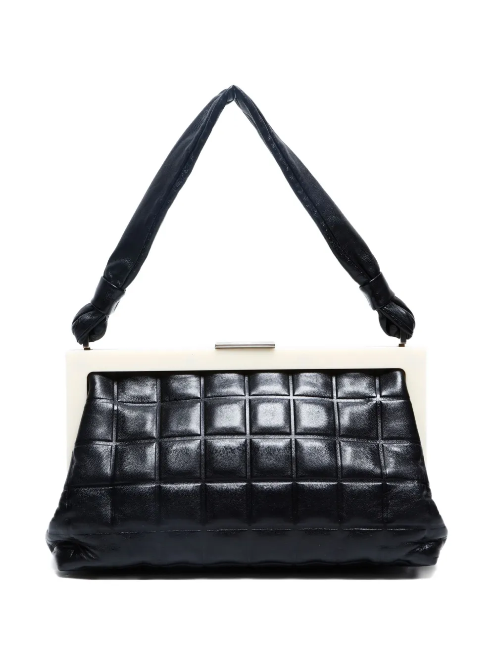 Pre-owned Chanel 2002 Choco Bar Quilted Lambskin Shoulder Bag