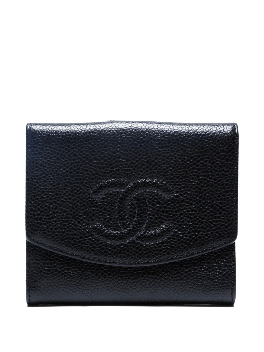 CHANEL Pre-Owned 2005 interlocking CC leather wallet | Black | Image 1