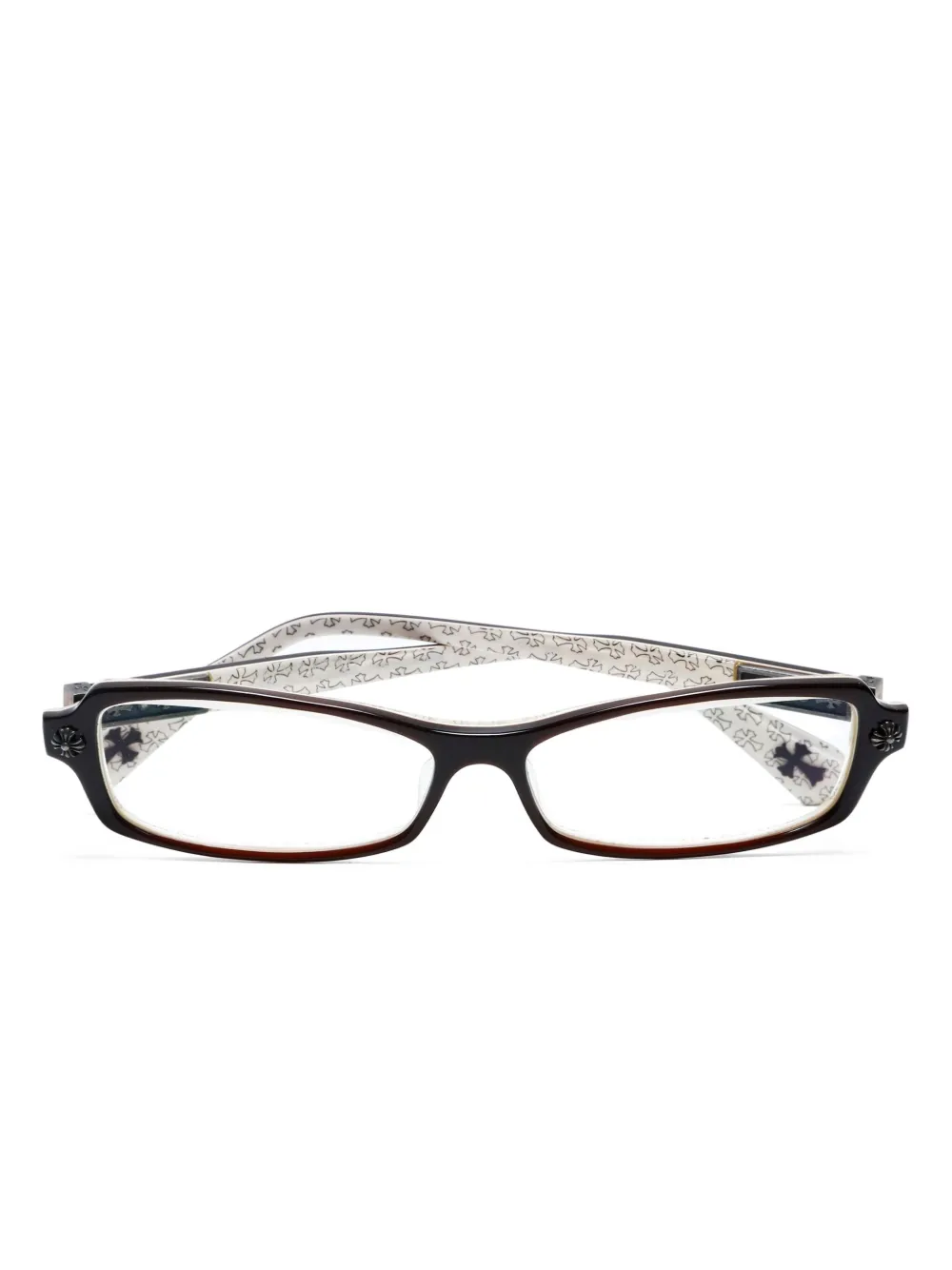 Chrome Hearts 2000s Pre-owned flower-embellish glasses | Brown | Image 1