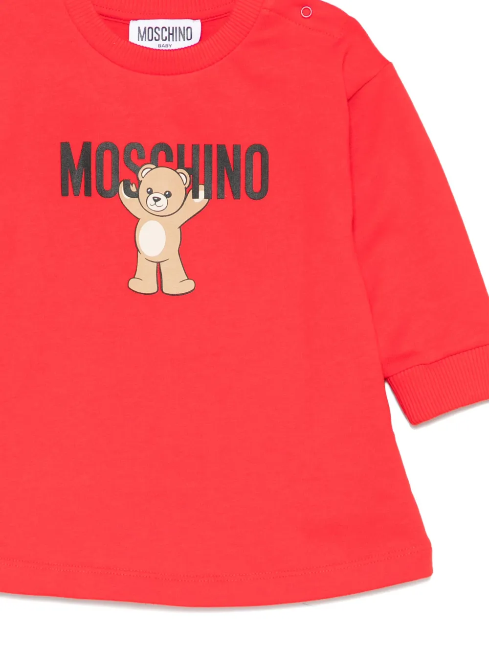 Moschino Kids Jurk met teddybeerprint Rood
