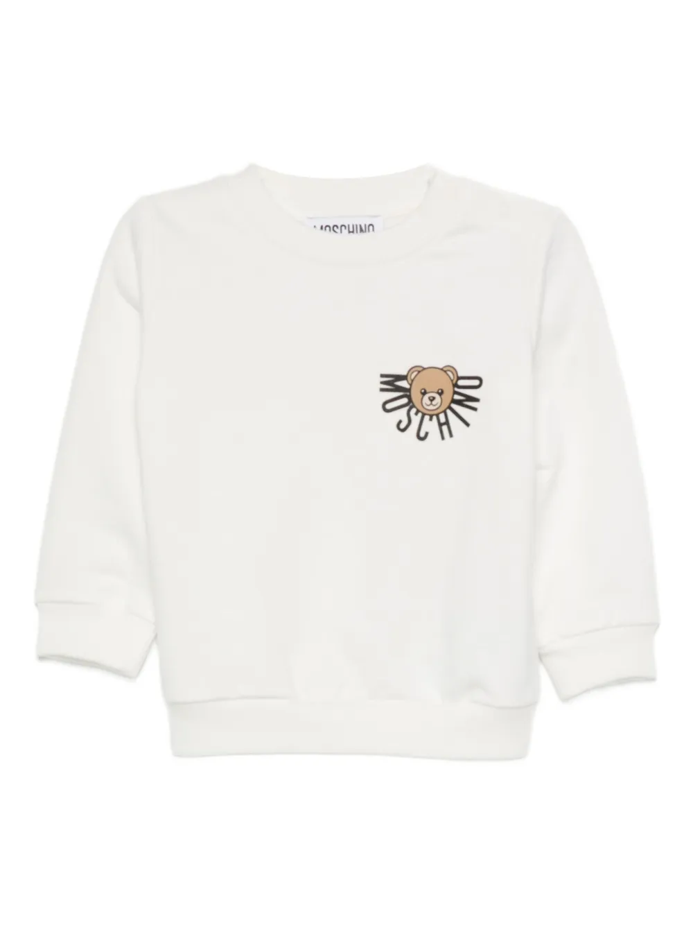 Moschino Kids Teddy-logo sweatshirt Wit