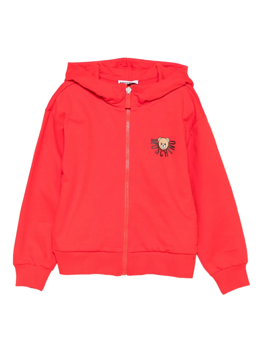 Moschino Kids Teddy Bear zip-up hoodie Rood