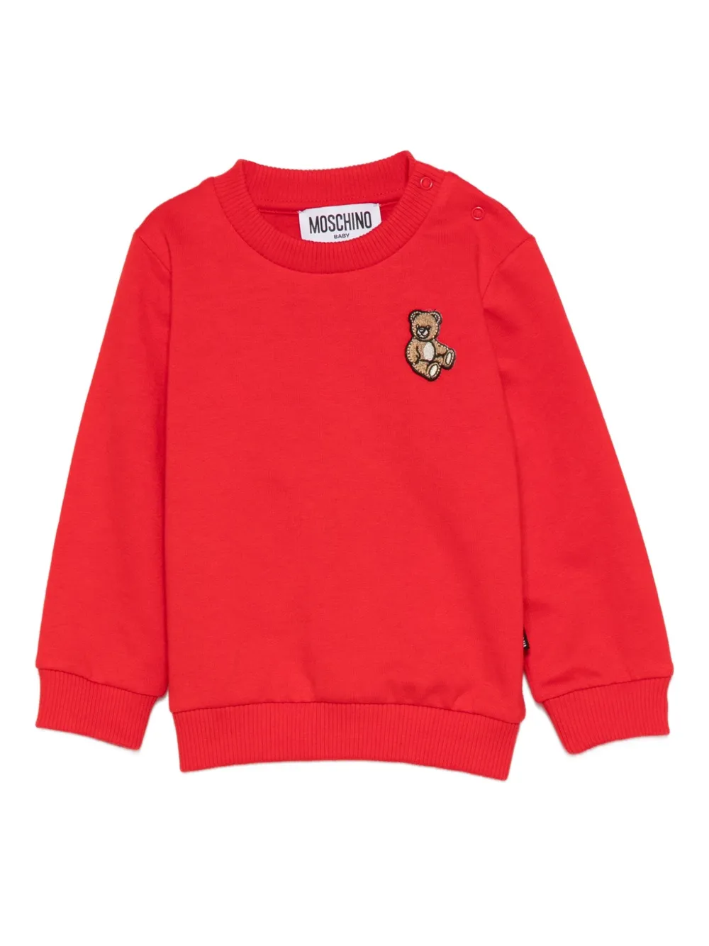 Moschino Kids Teddy-appliqué sweatshirt Rood