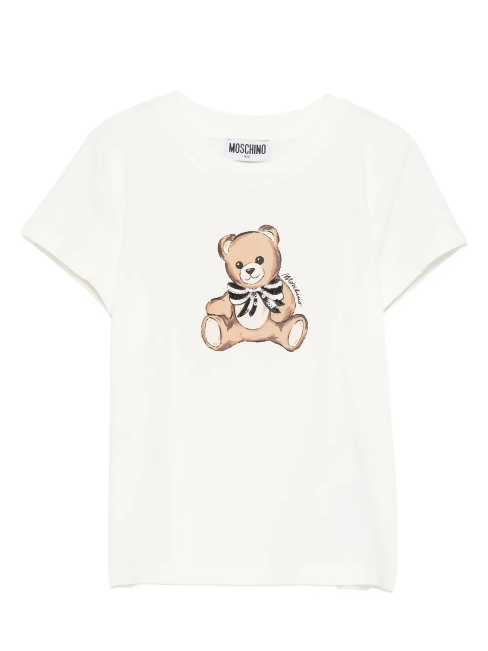 Moschino Kids Teddy Bear-bow T-shirt Wit