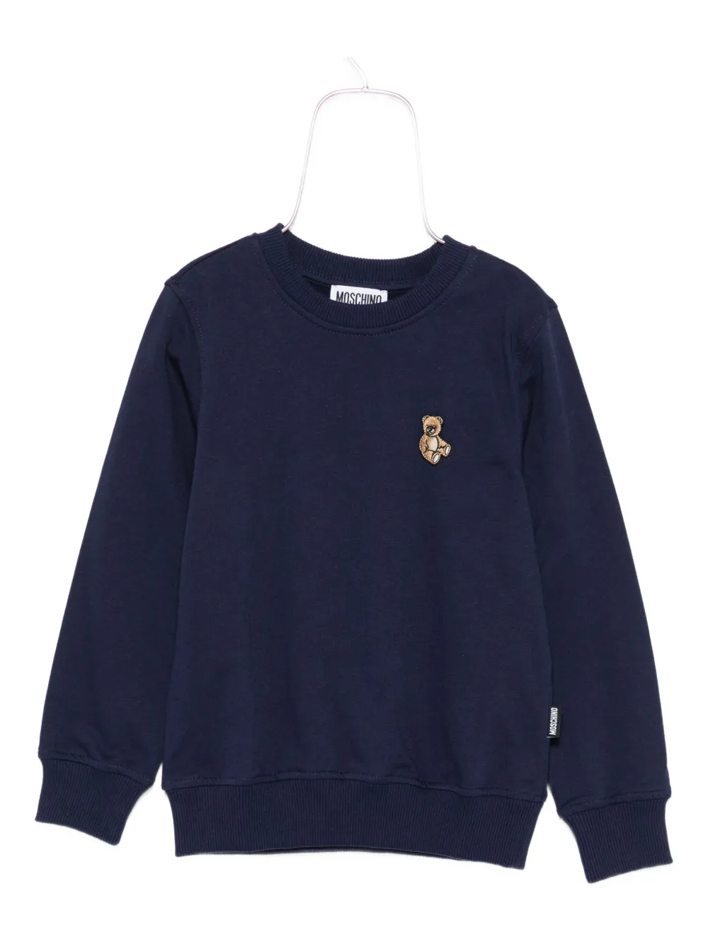 Moschino Kids Teddy Bear-embroidered sweatshirt - Blu