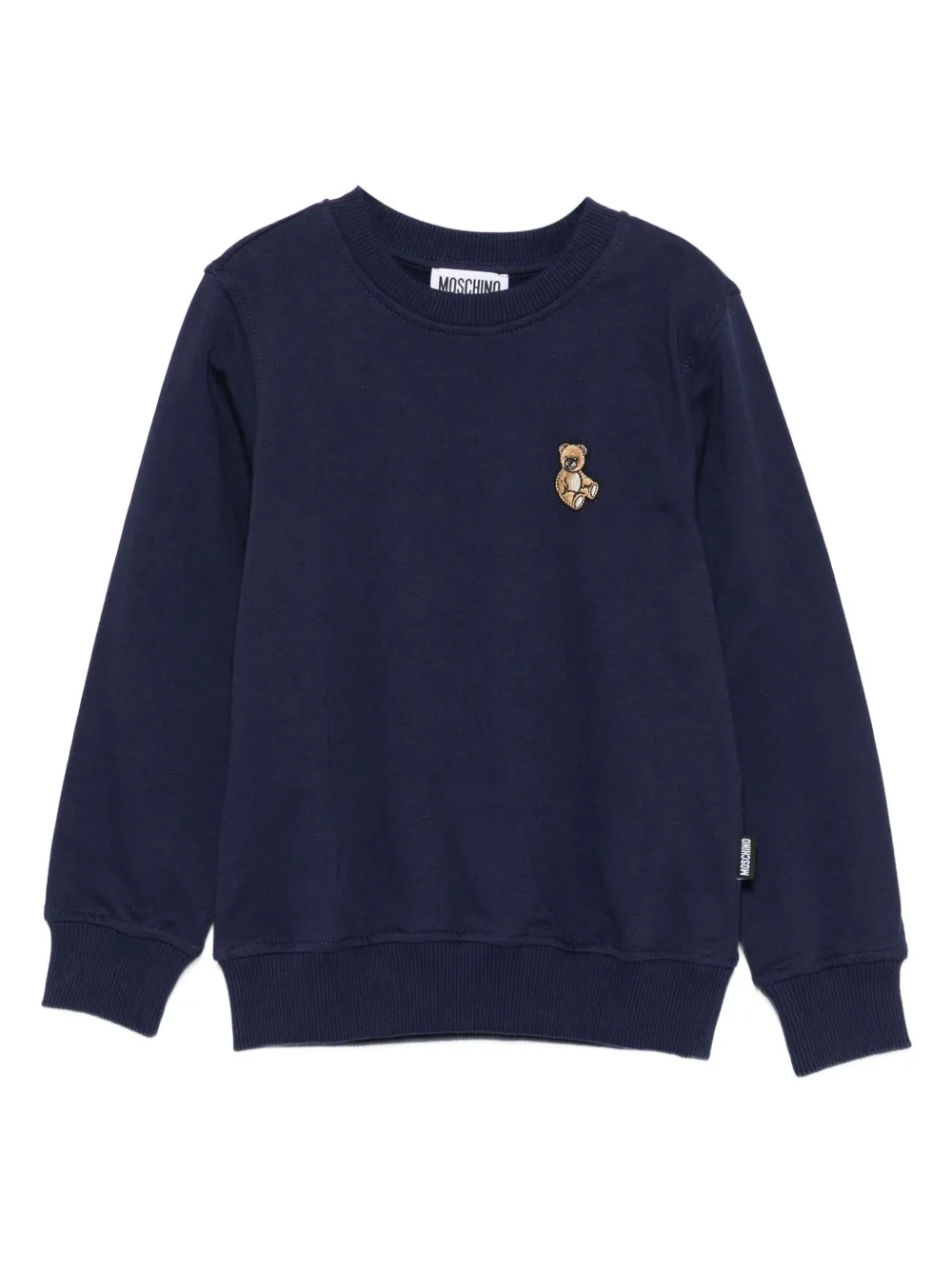 Moschino Kids Teddy Bear-embroidered sweatshirt Blauw