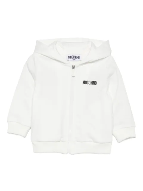 Moschino Kids logo-print zip-up hoodie