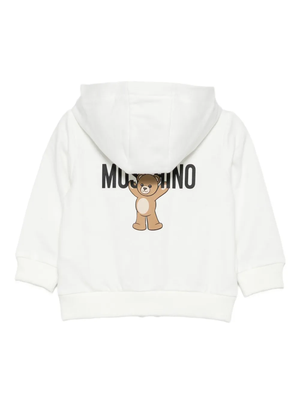 Moschino Kids logo-print zip-up hoodie Wit