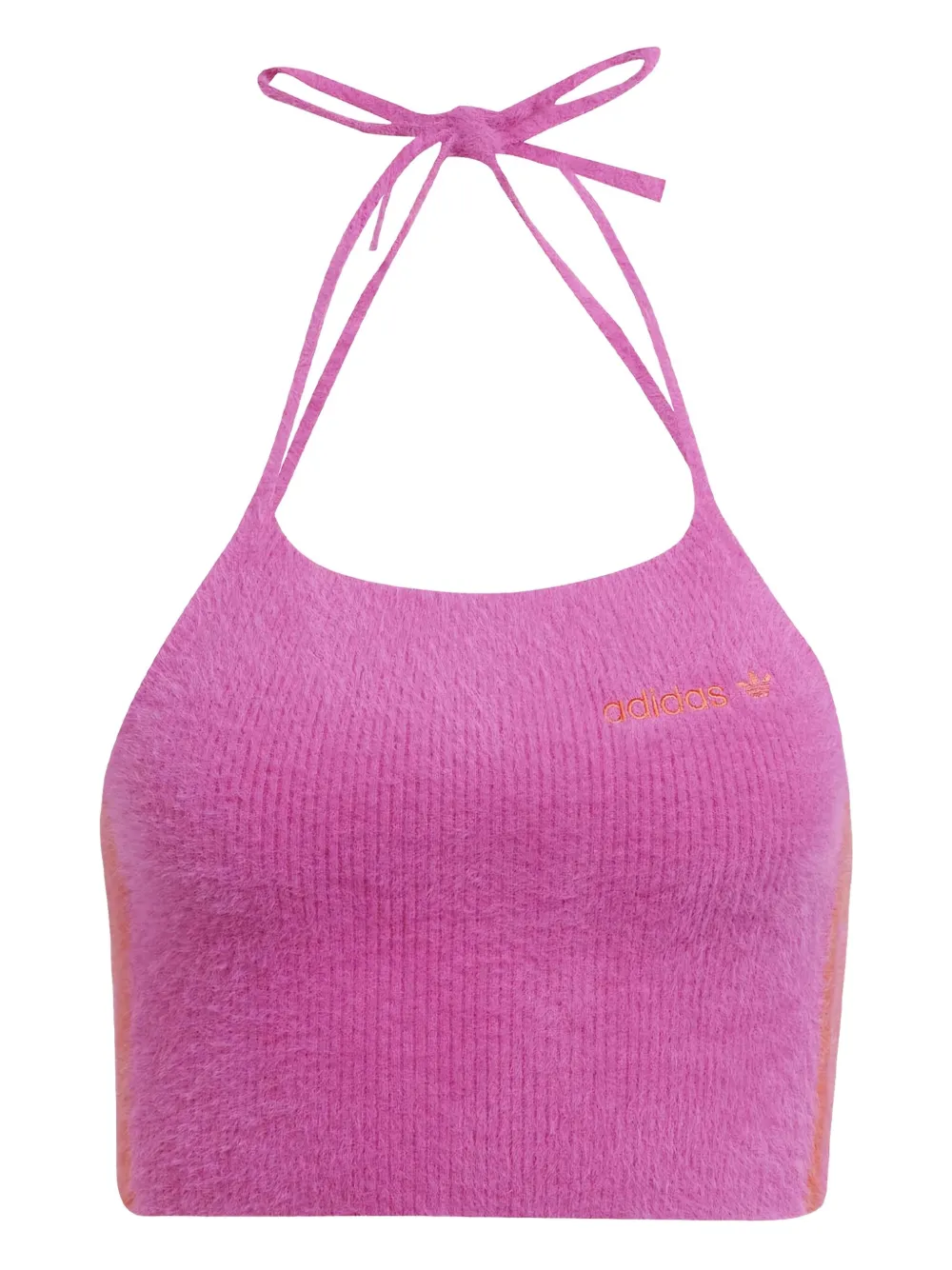 Adidas Originals Halter Fluffy-knit Tank Top