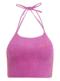 adidas halter fluffy-knit tank top - Pink