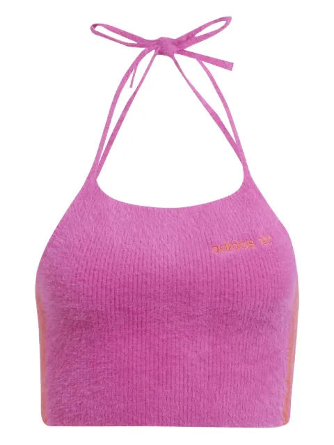 adidas halter fluffy-knit tank top