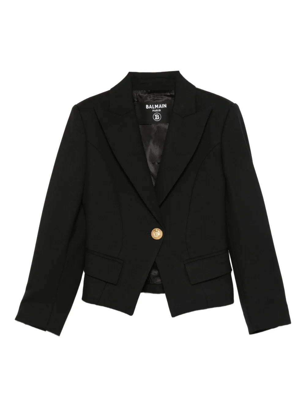Balmain Kids Cropped blazer Zwart
