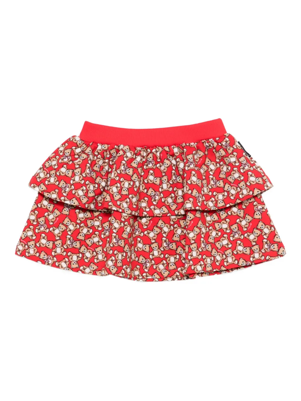 Moschino Kids Rok met teddybeerprint en ruches Rood