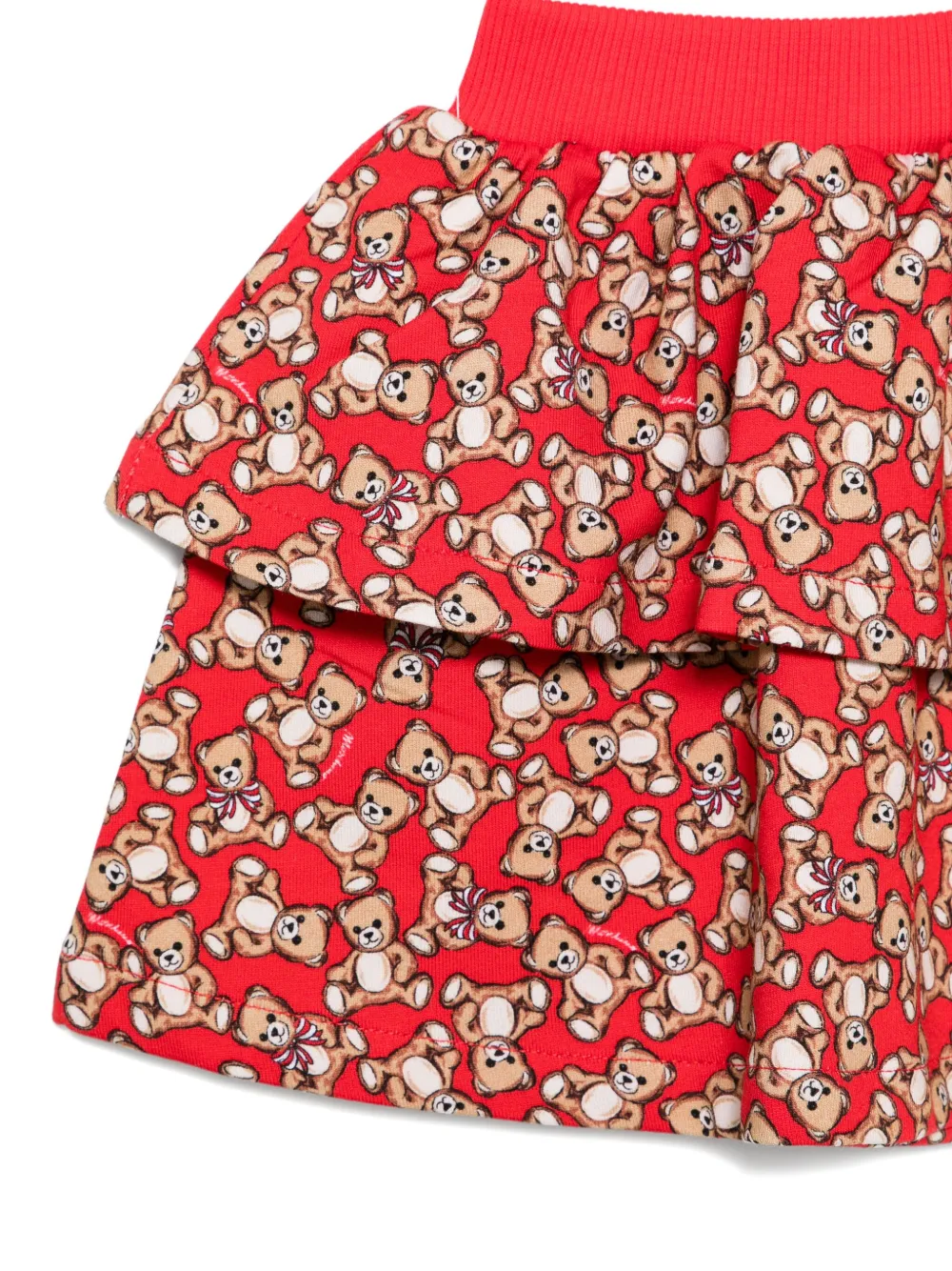 Moschino Kids Rok met teddybeerprint en ruches Rood