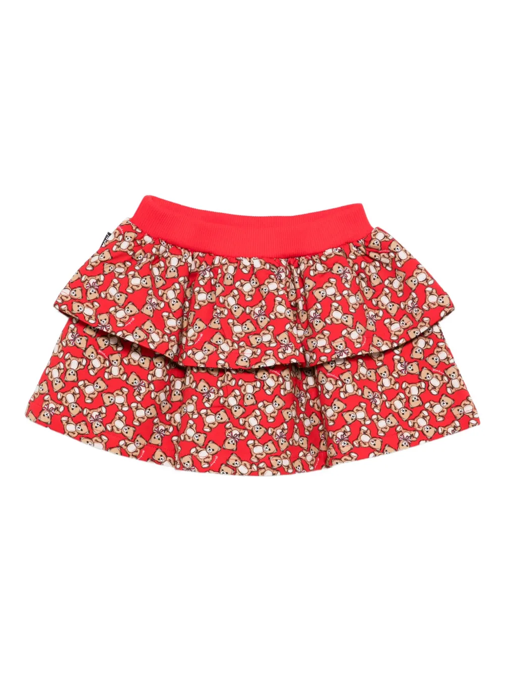 Moschino Kids Rok met teddybeerprint en ruches Rood