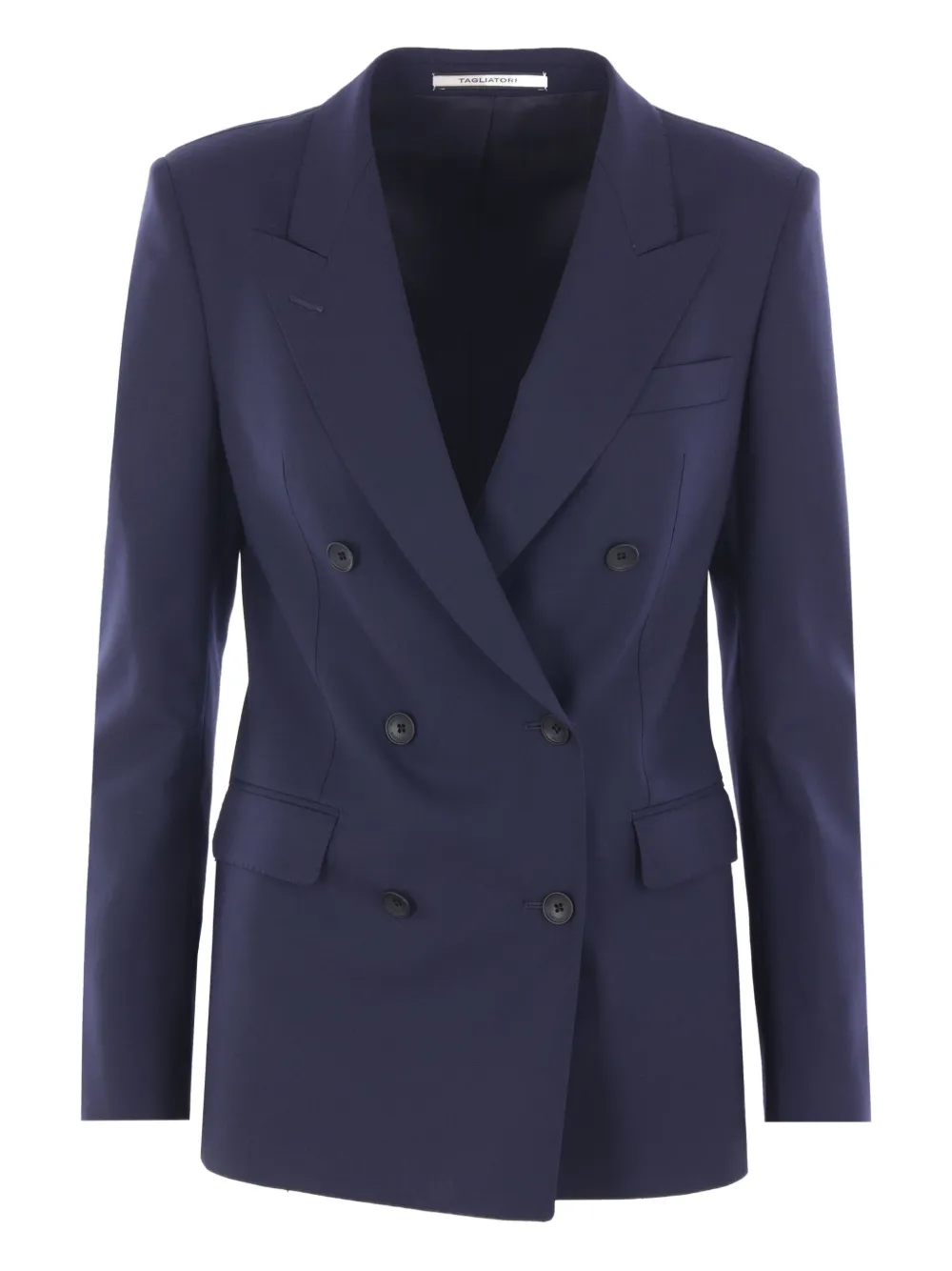 Tagliatore Double-breasted Wool Jacket In Black