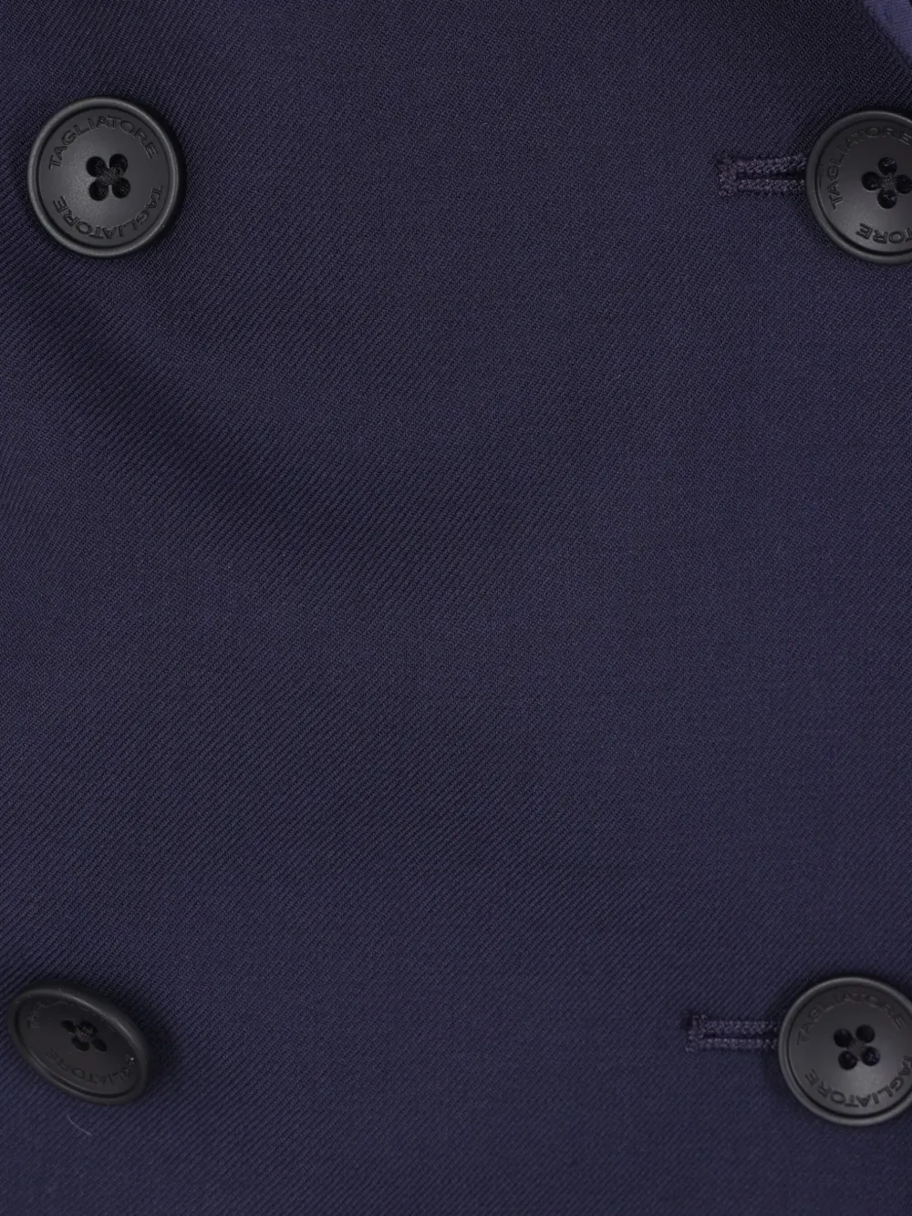 Tagliatore Double-breasted Wool Jacket In Black
