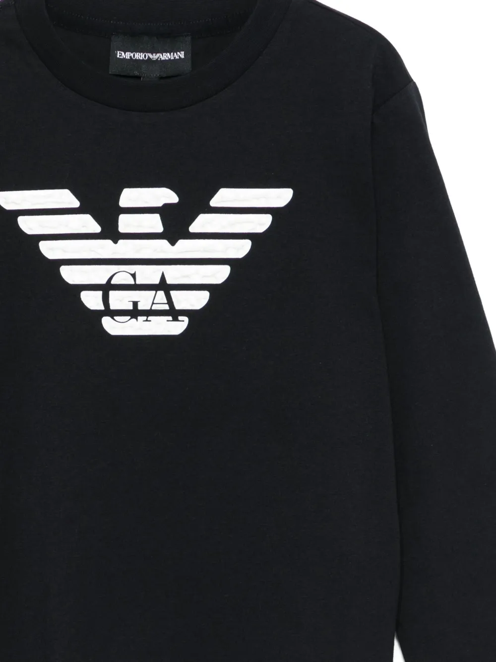 Emporio Armani Kids Eagle logo-print long-sleeve sweatshirt Blauw