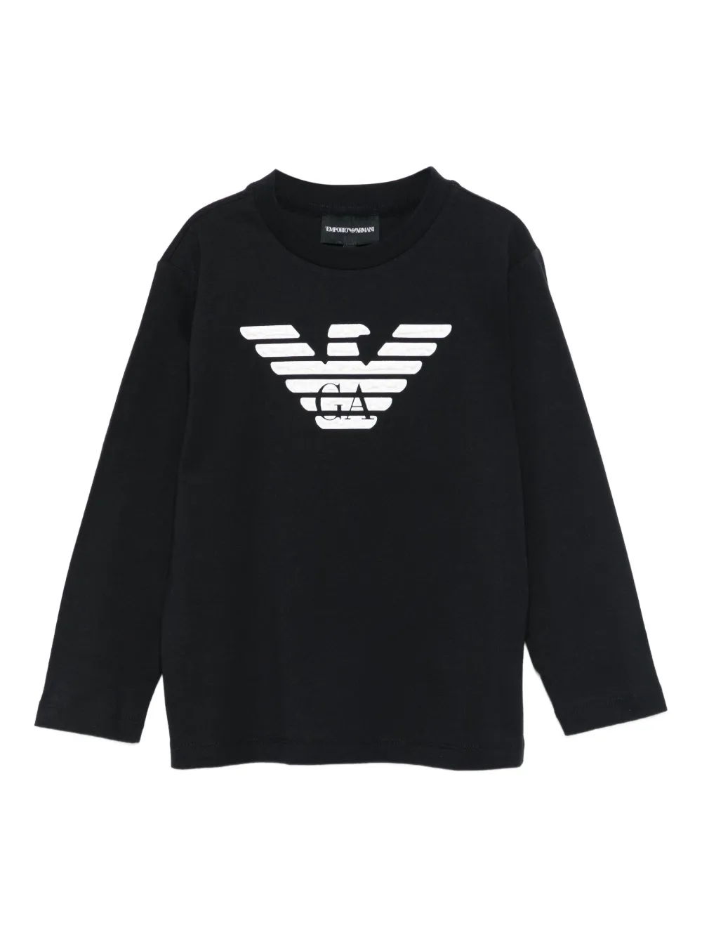 Emporio Ar i Kids Eagle logo-print long-sleeve sweatshirt Blauw