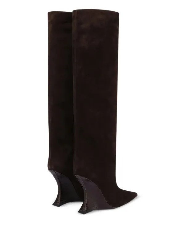 Paris Texas 105mm Nina pointed-toe Boots Brown FARFETCH SK