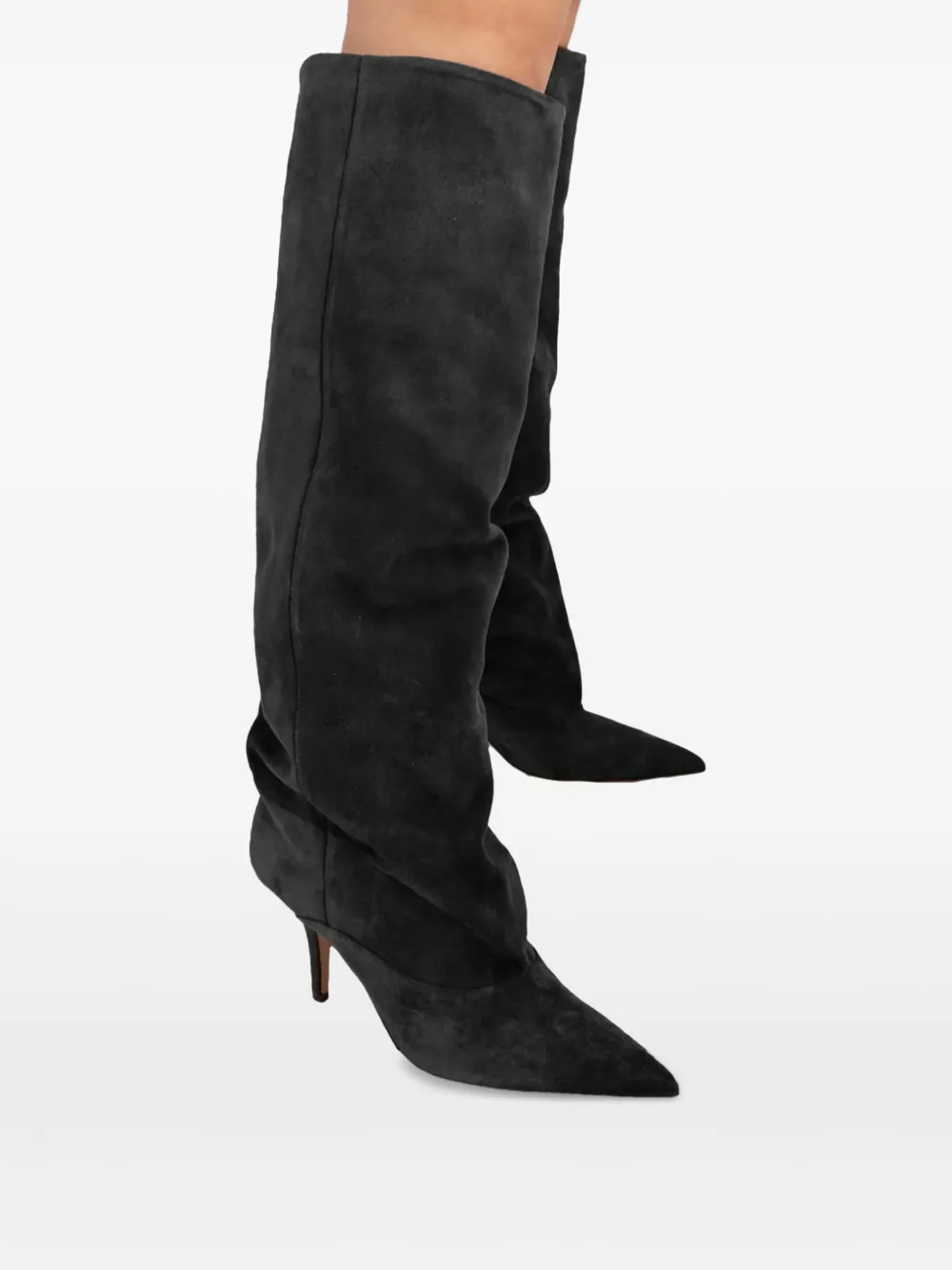 Paris Texas 75mm Ines suede boots Black