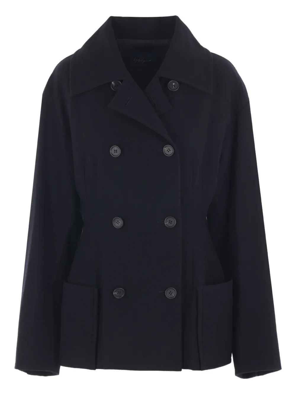 Yohji Yamamoto double-breasted buttoned jacket Zwart