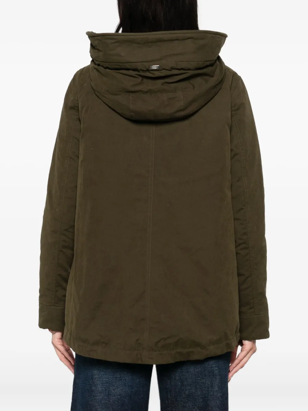 Herno Hooded Drawstring Jacket In Green