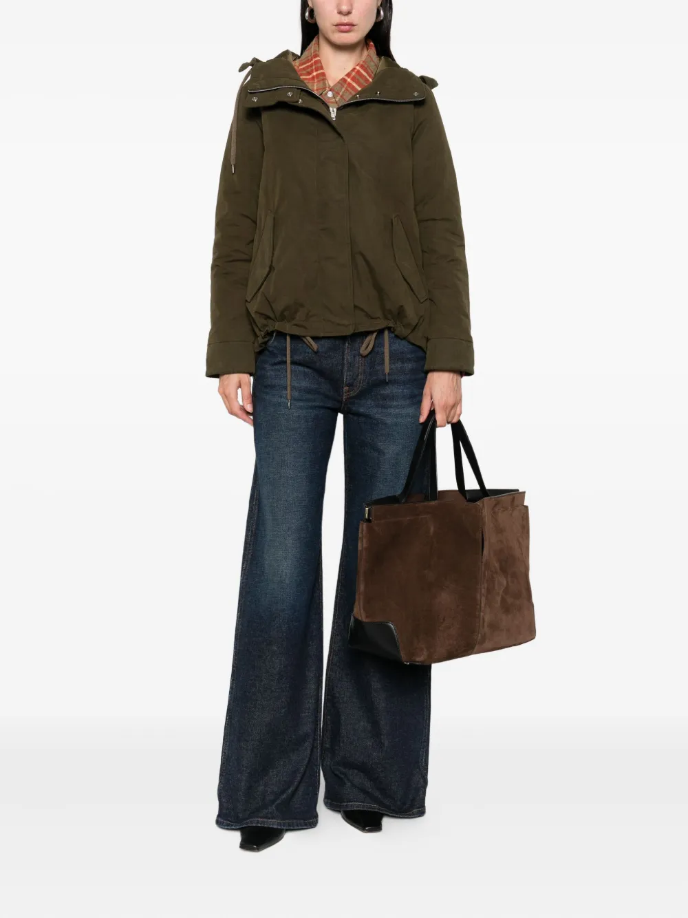 Herno Hooded Drawstring Jacket In Green
