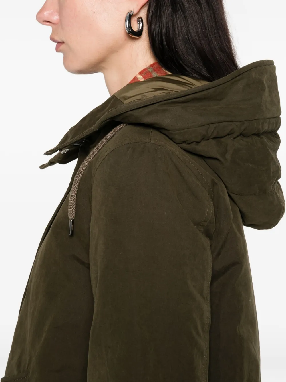 Herno Hooded Drawstring Jacket In Green