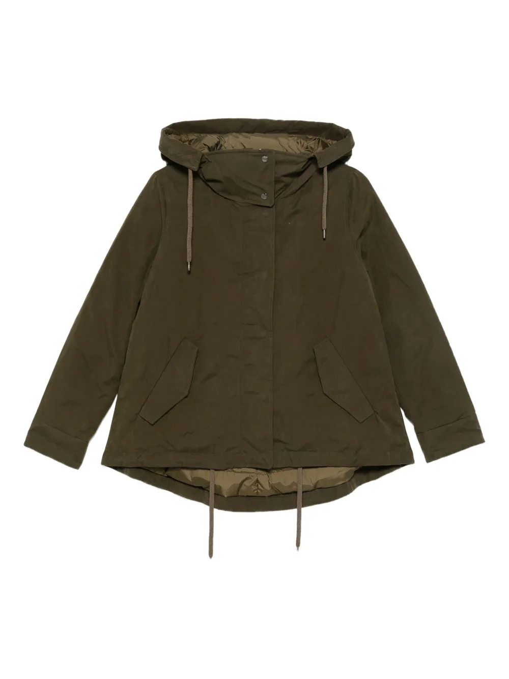 Herno Hooded Drawstring Jacket In Green