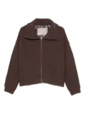 Herno ribbed zip-up cardigan - Brown