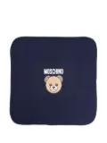 Moschino Kids Teddy Bear-logo baby blanket - Blue