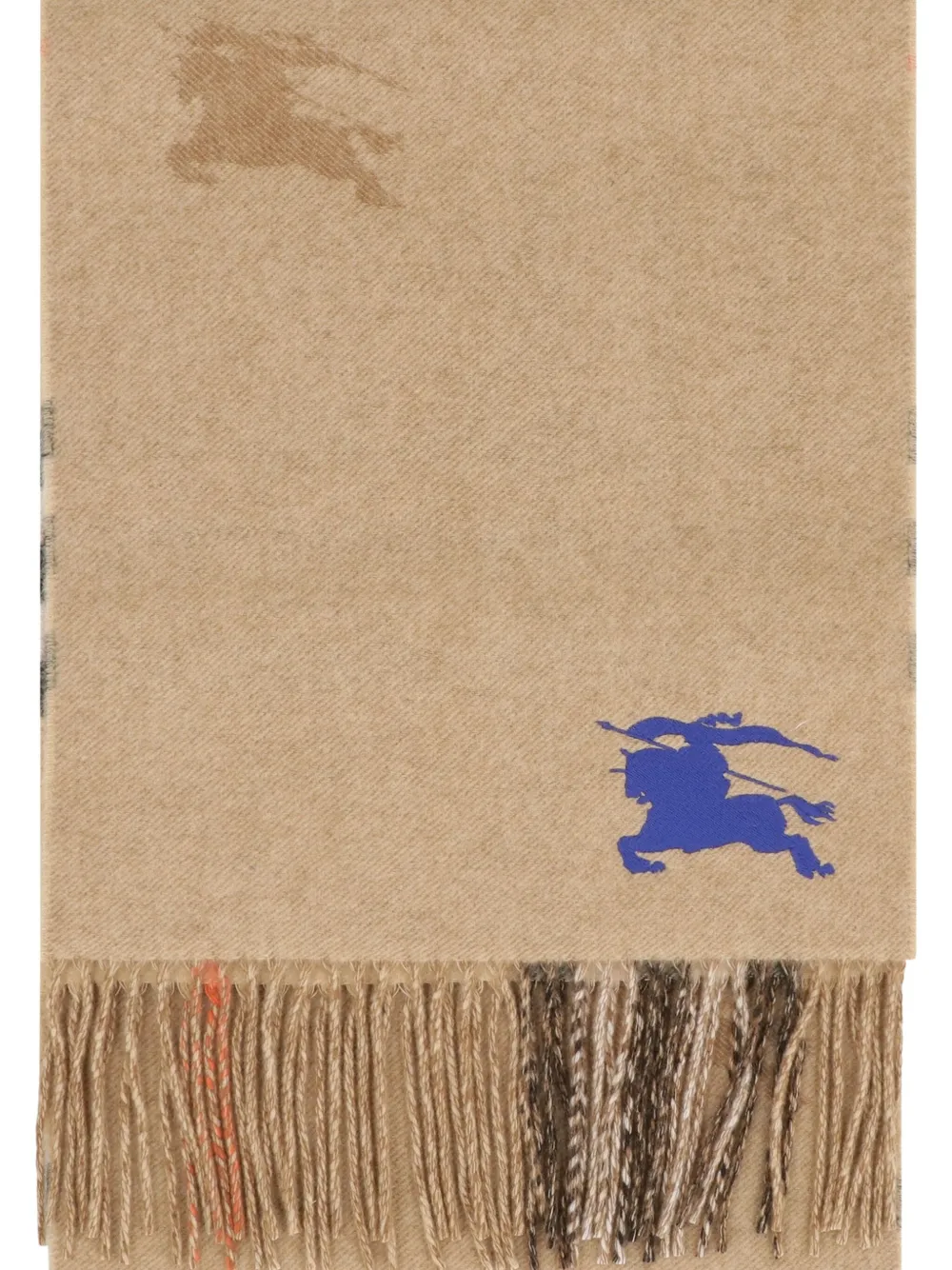 Burberry Knight-logo fringe scarf Beige