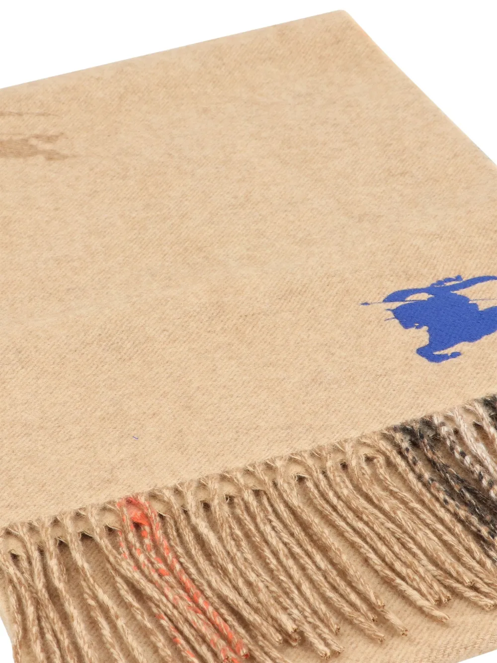 Burberry Knight-logo fringe scarf Beige