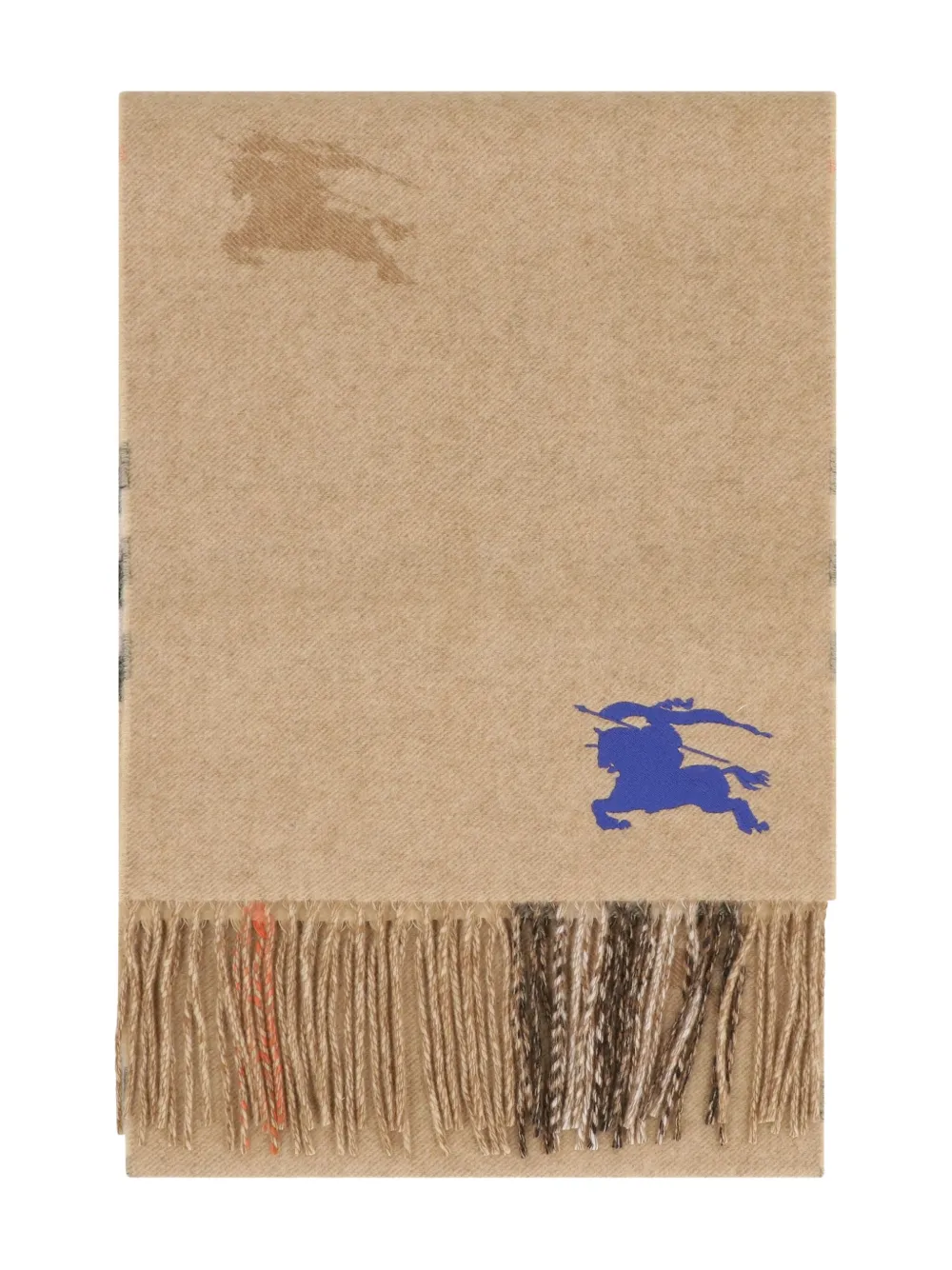 Burberry Knight-logo fringe scarf Beige