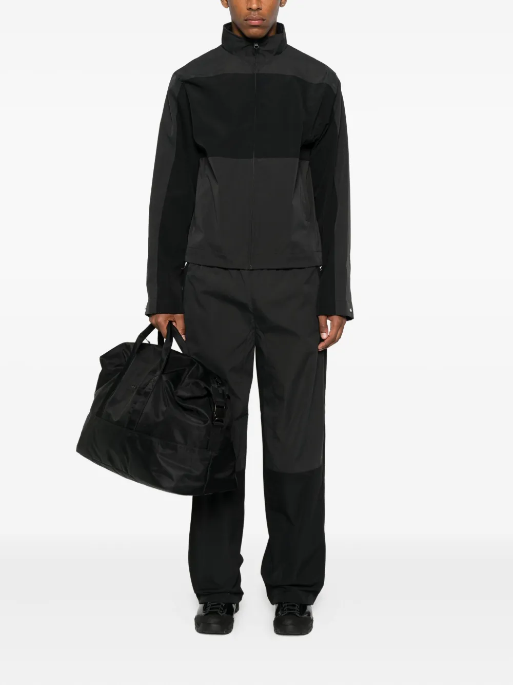 Arte Antwerp Panelled Zip-up Jacket In Black