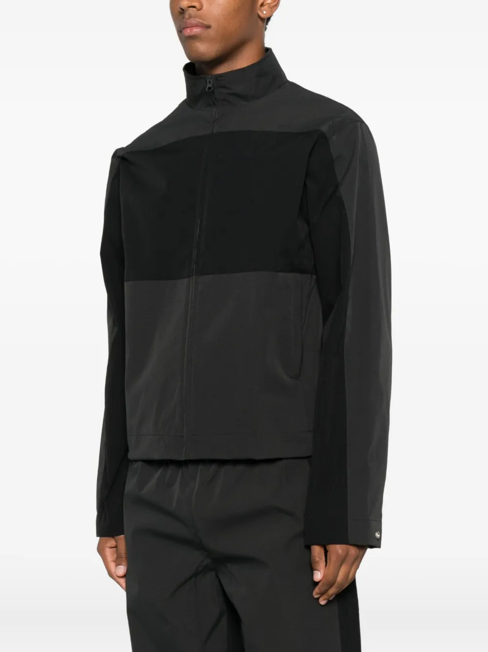 Arte Antwerp Panelled Zip-up Jacket In Black