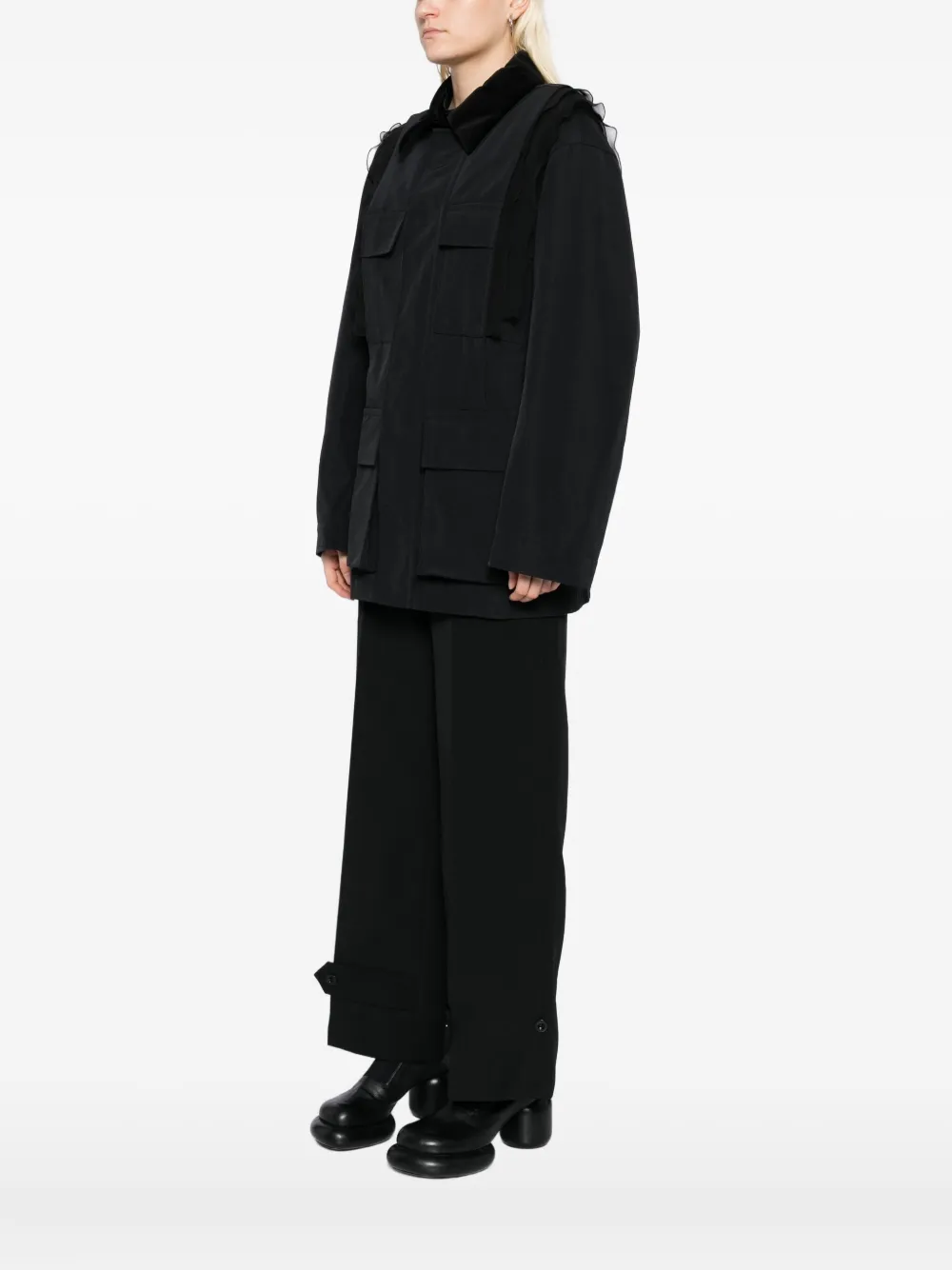 sacai Grosgrain jacket Zwart