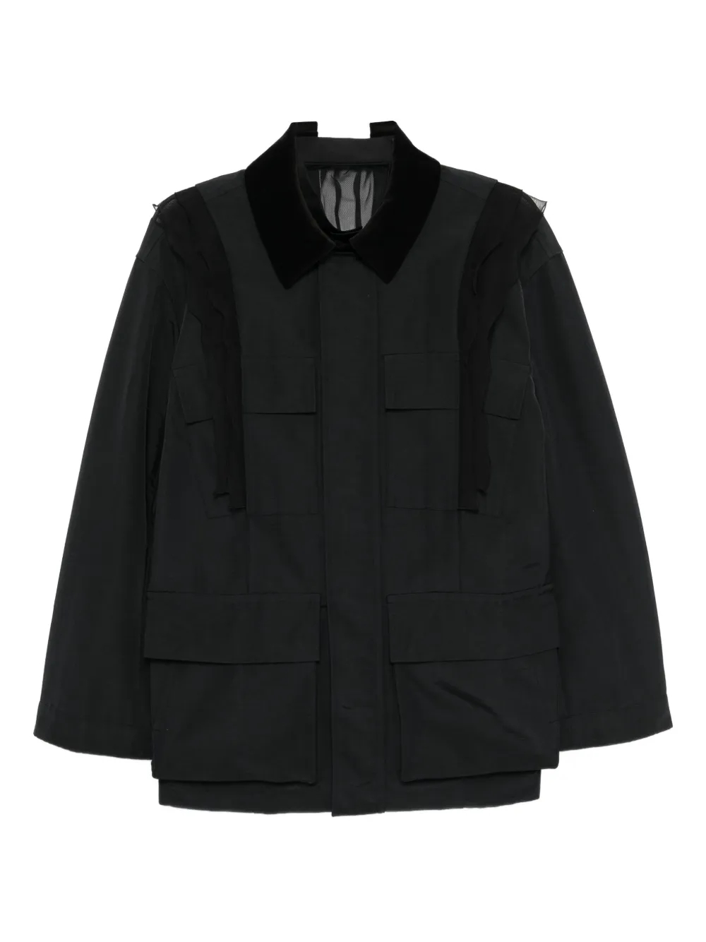 Sacai Grosgrain jacket Zwart
