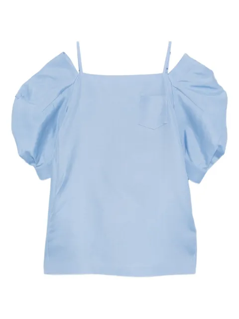 sacai Doppelreihiges Kleid mit Puffärmeln