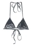 Paloma Wool velvet triangle bikini top - Grey