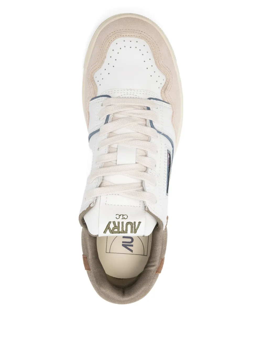 Autry Panelled Lace-up Sneakers In White