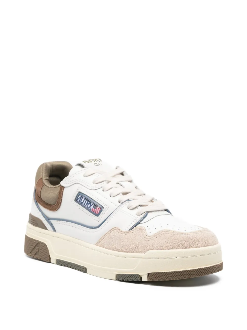 Autry Panelled Lace-up Sneakers In White