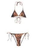 Jean Paul Gaultier tiger-print triangle bikini - Brown