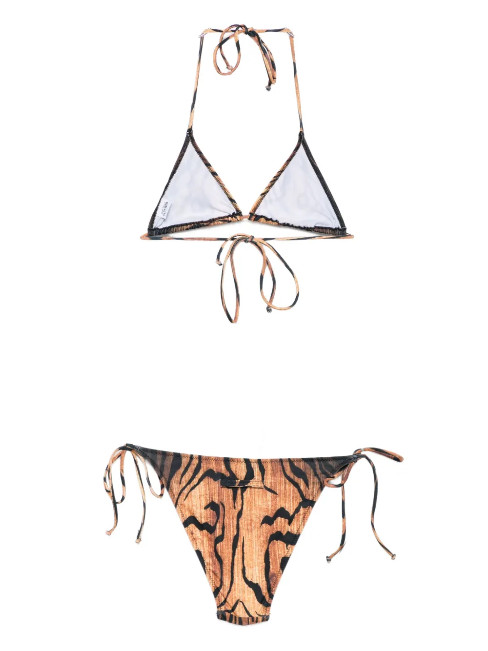 Jean Paul Gaultier Triangel bikini met tijgerprint Bruin