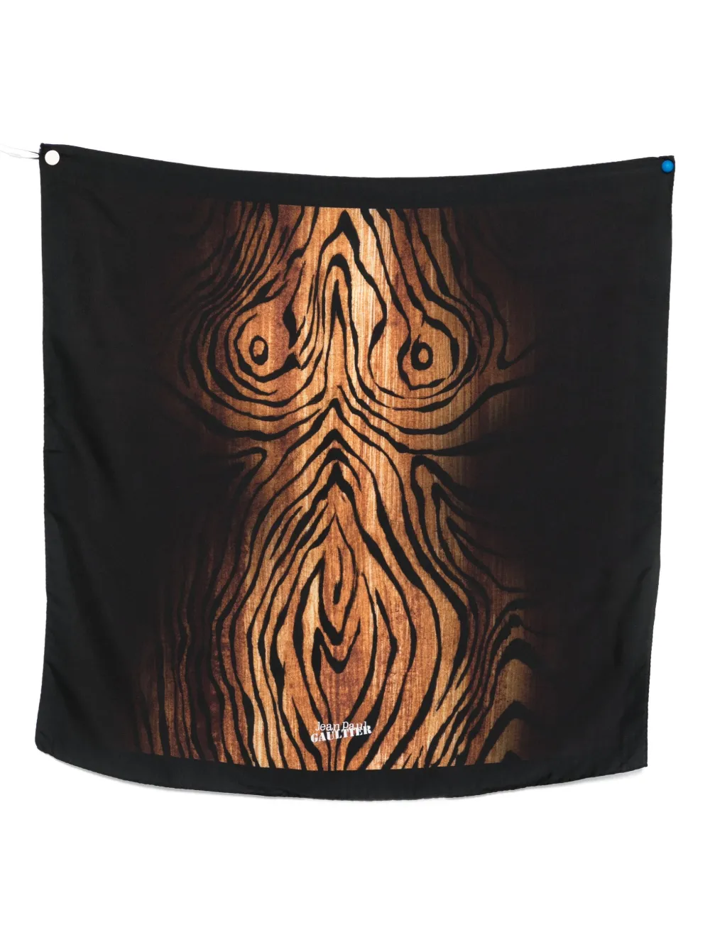 Jean Paul Gaultier wood-print silk scarf - Marrone